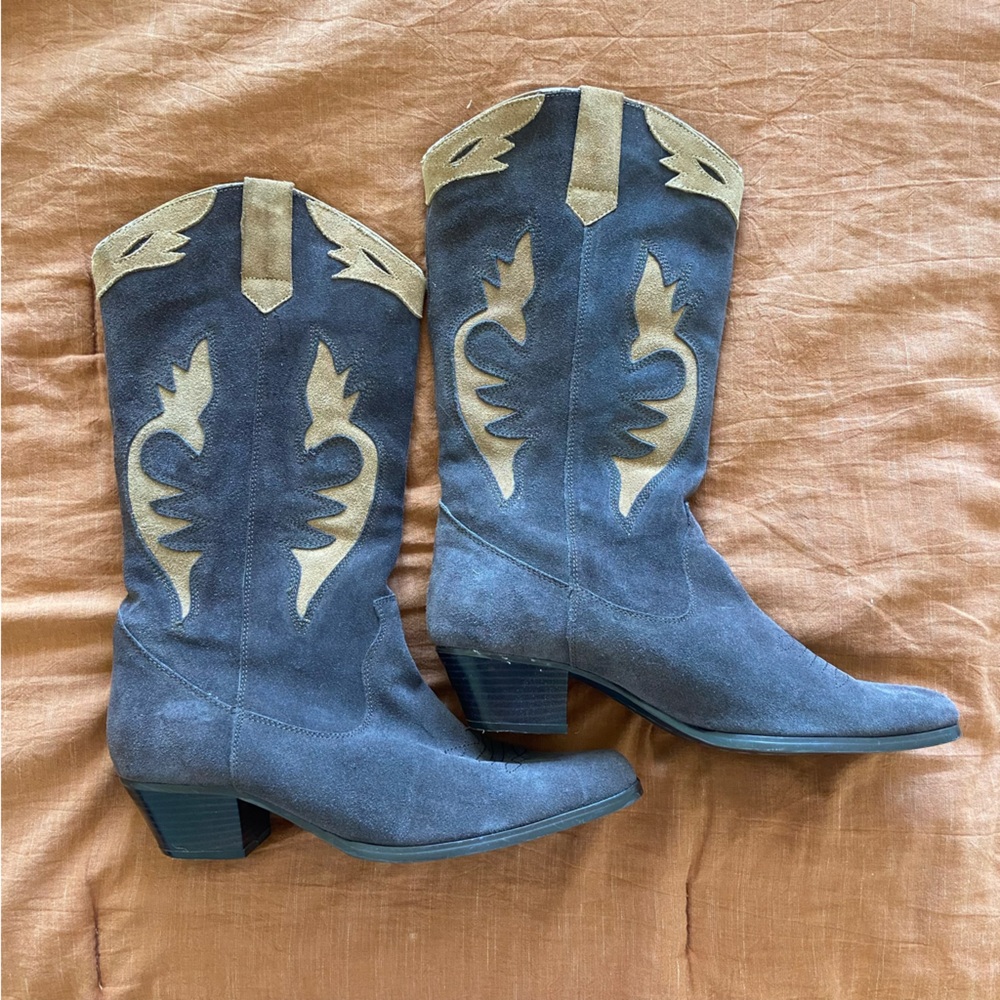 Leather Suede Cowboy Boots Oak Tree Farms